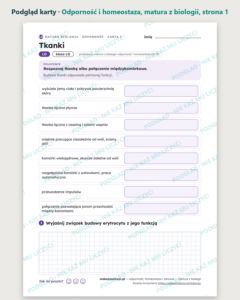 Odporność, homeostaza i zdrowie, matura z biologii — 10 kart PDF — podgląd karty, strona 1