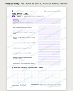 Polska Ludowa i świat po 1945 r., matura z historii — 11 kart PDF — podgląd karty, strona 6