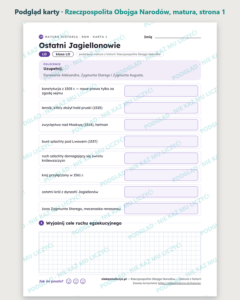 Rzeczpospolita Obojga Narodów, matura z historii — 11 kart PDF — podgląd karty, strona 1