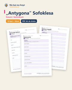 „Antygona” Sofoklesa — karty do lektury, liceum, 10 kart PDF — okładka
