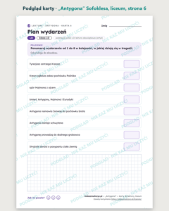 „Antygona” Sofoklesa — karty do lektury, liceum, 10 kart PDF — podgląd karty, strona 6