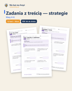 Zadania z treścią — strategie, kl. 4–6 — 12 kart PDF z kluczem — okładka