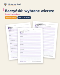 Baczyński: wybrane wiersze — karty do lektury, liceum, 10 kart PDF — okładka