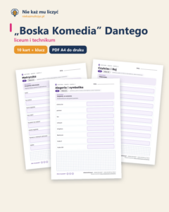 „Boska Komedia” Dantego — karty do lektury, liceum, 10 kart PDF — okładka