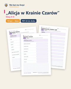„Alicja w Krainie Czarów” — karty do lektury, klasy 4–6, 10 kart PDF — okładka