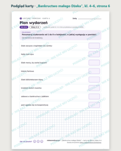 „Bankructwo małego Dżeka” — karty do lektury, klasy 4–6, 10 kart PDF — podgląd karty, strona 6