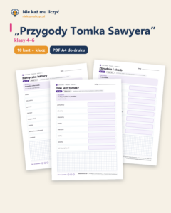 „Przygody Tomka Sawyera” — karty do lektury, klasy 4–6, 10 kart PDF — okładka