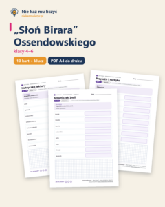 „Słoń Birara” Ossendowskiego — karty do lektury, klasy 4–6 — okładka