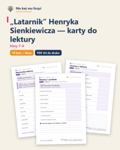 „Latarnik”, lektura kl. 7–8 — 10 kart pracy PDF z kluczem — okładka