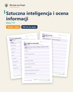Sztuczna inteligencja i ocena informacji — informatyka, klasy 7–8 — okładka