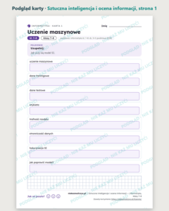 Sztuczna inteligencja i ocena informacji — informatyka, klasy 7–8 — podgląd karty, strona 1