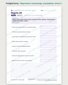 Naprawiam, konserwuję, oszczędzam — technika, klasy 4–6, 10 kart PDF — podgląd karty, strona 1