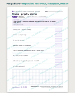 Naprawiam, konserwuję, oszczędzam — technika, klasy 4–6, 10 kart PDF — podgląd karty, strona 6