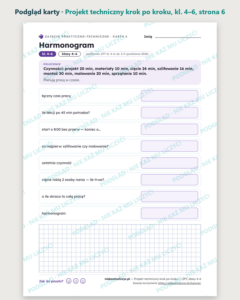 Projekt techniczny krok po kroku — technika, klasy 4–6, 10 kart PDF — podgląd karty, strona 6