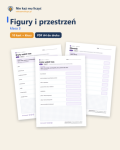 Figury i przestrzeń — karty pracy, klasa 3, 10 kart PDF — okładka