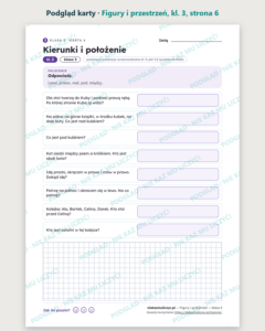 Figury i przestrzeń — karty pracy, klasa 3, 10 kart PDF — podgląd karty, strona 6