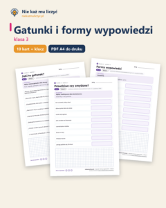 Gatunki i formy wypowiedzi — karty pracy, klasa 3, 10 kart PDF — okładka