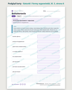 Gatunki i formy wypowiedzi — karty pracy, klasa 3, 10 kart PDF — podgląd karty, strona 6