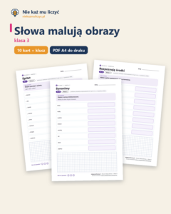 Słowa malują obrazy — karty pracy, klasa 3, 10 kart PDF — okładka