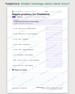 Kinetyka i równowaga — matura z chemii — 8 kart PDF z kluczem — podgląd karty, strona 5