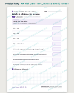 XIX wiek (1815–1914) — matura z historii — 9 kart PDF z kluczem — podgląd karty, strona 5