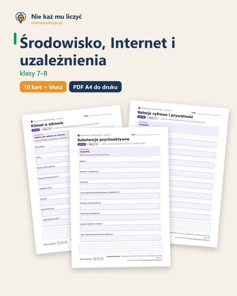 Środowisko, Internet i uzależnienia — edukacja zdrowotna, klasy 7–8 — okładka