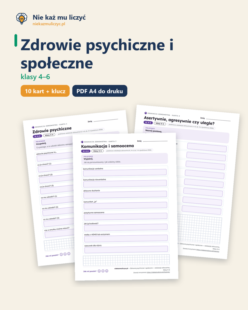 Zdrowie psychiczne i społeczne — edukacja zdrowotna, klasy 4–6 — okładka
