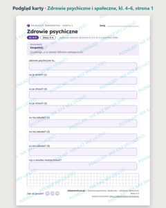 Zdrowie psychiczne i społeczne — edukacja zdrowotna, klasy 4–6 — podgląd karty, strona 1