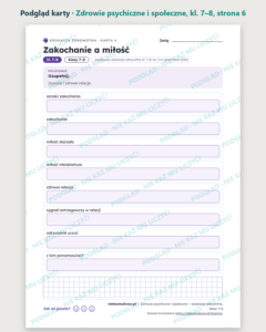 Zdrowie psychiczne i społeczne — edukacja zdrowotna, klasy 7–8 — podgląd karty, strona 6