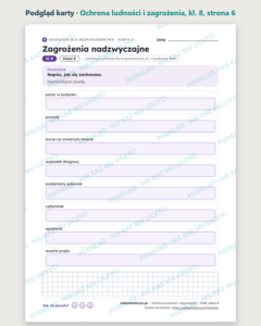 Ochrona ludności i zagrożenia — EDB, klasa 8, 10 kart PDF — podgląd karty, strona 6