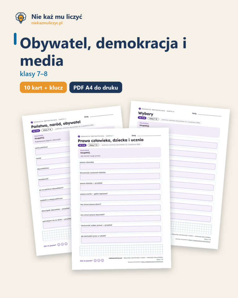 Obywatel, demokracja i media — edukacja obywatelska, klasy 7–8 — okładka