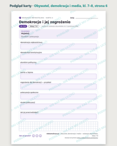 Obywatel, demokracja i media — edukacja obywatelska, klasy 7–8 — podgląd karty, strona 6