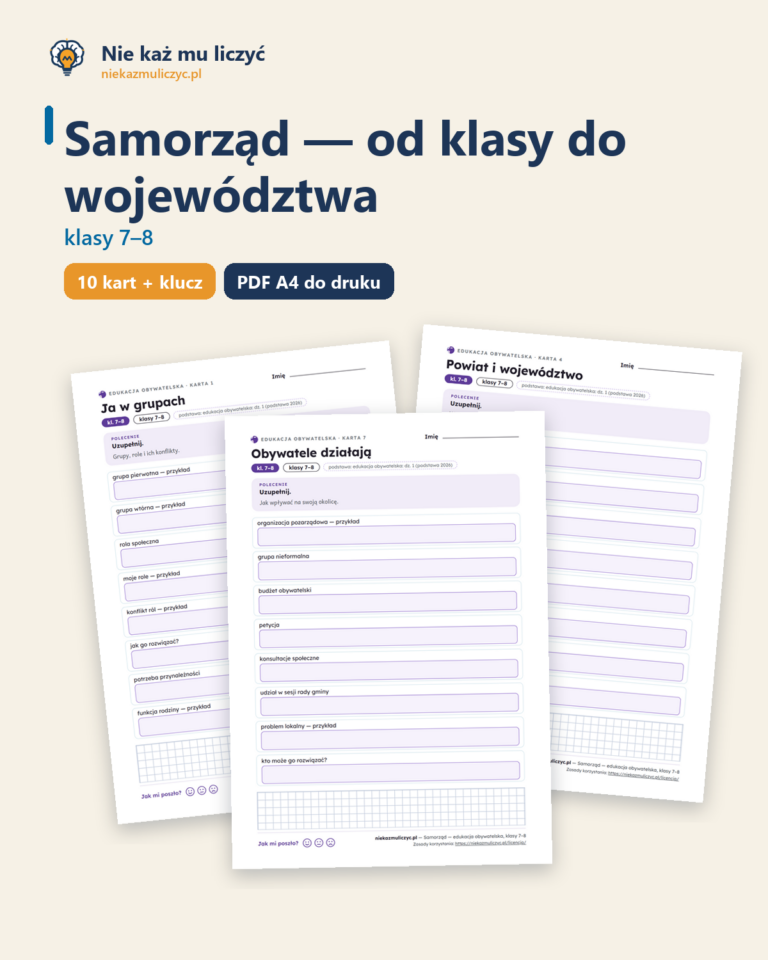 Samorząd — od klasy do województwa — edukacja obywatelska, klasy 7–8 — okładka