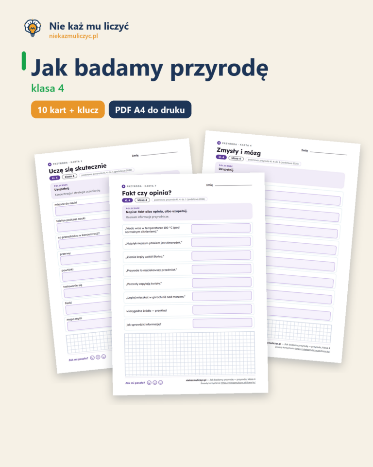 Jak badamy przyrodę — przyroda, klasa 4, 10 kart PDF — okładka