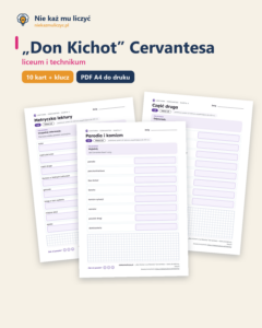 „Don Kichot” Cervantesa — karty do lektury, liceum, 10 kart PDF — okładka