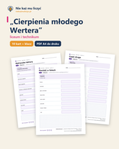 „Cierpienia młodego Wertera” — karty do lektury, liceum, 10 kart PDF — okładka