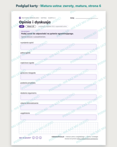 Matura ustna: zwroty i strategie, matura z angielskiego — 10 kart PDF — podgląd karty, strona 6
