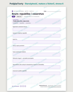 Starożytność — matura z historii — 10 kart PDF z kluczem — podgląd karty, strona 6