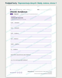 Reprezentacja danych i błędy, matura z informatyki — 10 kart PDF — podgląd karty, strona 1