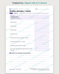 Drgania, fale i dźwięk, fizyka klasa 8 — 10 kart PDF z kluczem — podgląd karty, strona 6