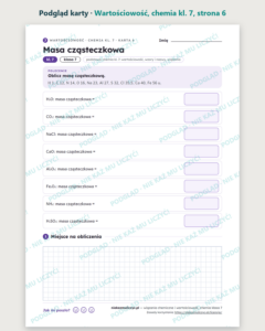 Wiązania i wartościowość, chemia klasa 7 — 10 kart PDF z kluczem — podgląd karty, strona 6