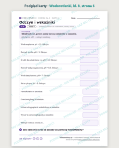 Wodorotlenki i zasady, chemia klasa 8 — 10 kart PDF z kluczem — podgląd karty, strona 6
