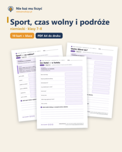 Sport, czas wolny i podróże, niemiecki klasy 7–8 — 10 kart PDF — okładka