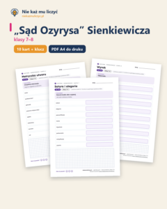 „Sąd Ozyrysa” Sienkiewicza — karty do lektury, klasy 7–8, 10 kart PDF — okładka