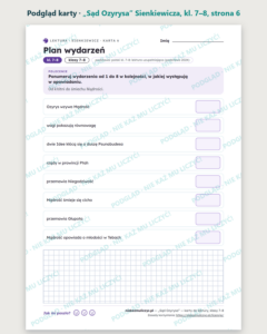 „Sąd Ozyrysa” Sienkiewicza — karty do lektury, klasy 7–8, 10 kart PDF — podgląd karty, strona 6