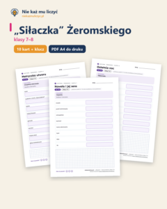 „Siłaczka” Żeromskiego — karty do lektury, klasy 7–8, 10 kart PDF — okładka