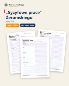 „Syzyfowe prace” Żeromskiego — karty do lektury, klasy 7–8 — okładka