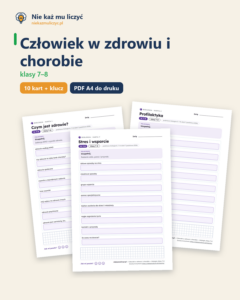 Człowiek w zdrowiu i chorobie — biologia, klasy 7–8, 10 kart PDF — okładka
