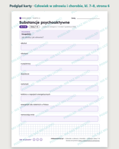 Człowiek w zdrowiu i chorobie — biologia, klasy 7–8, 10 kart PDF — podgląd karty, strona 6