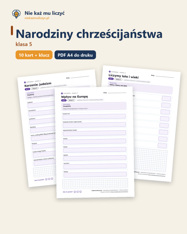 Narodziny chrześcijaństwa — historia, klasa 5, 10 kart PDF — okładka